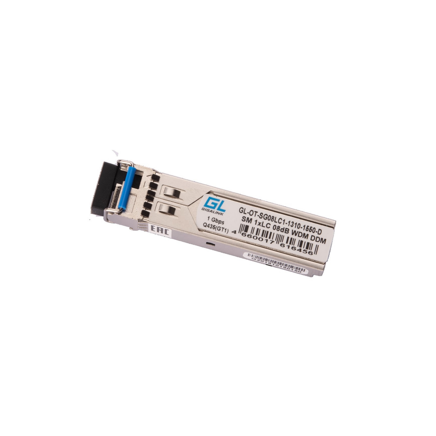 Модуль GIGALINK SFP, WDM, 1,25Гбит/c, одно волокно SM, LC, Tx:1310/Rx:1550 нм, DDM, 8 дБ (до 3 км)