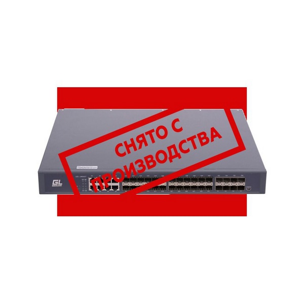 Управляемый коммутатор GIGALINK, L3, 24 SFP порта 100/1000Мб/с BASE-X, 8 1Гб/с BASE-T, 8 10Гб/с SFP+, 1 miniUSB консольный порт
