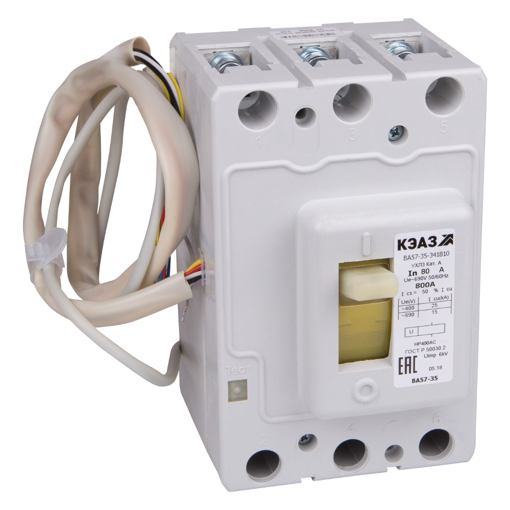 Выключатель автоматический ВА57-35-341810-200А-1000-690AC-НР230AC/220DC-УХЛ3-КЭАЗ