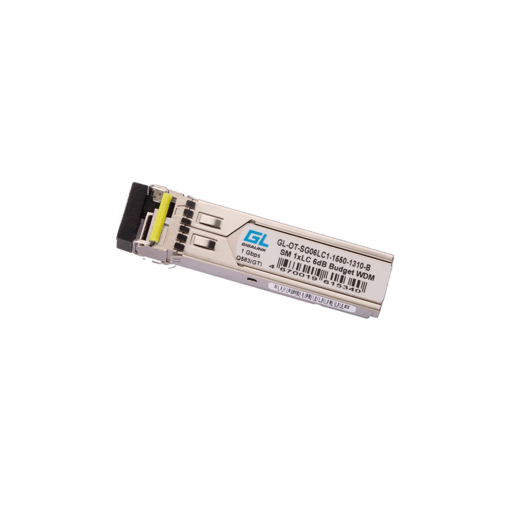 Модуль GIGALINK SFP, 1.25 Гбит/с, WDM, 1 ОВ, SM, 1xLC, Tx:1550/Rx:1310 нм, DDM, 6 дБ (до 3 км) GL-OT-SG06LC1-1550-1310-B