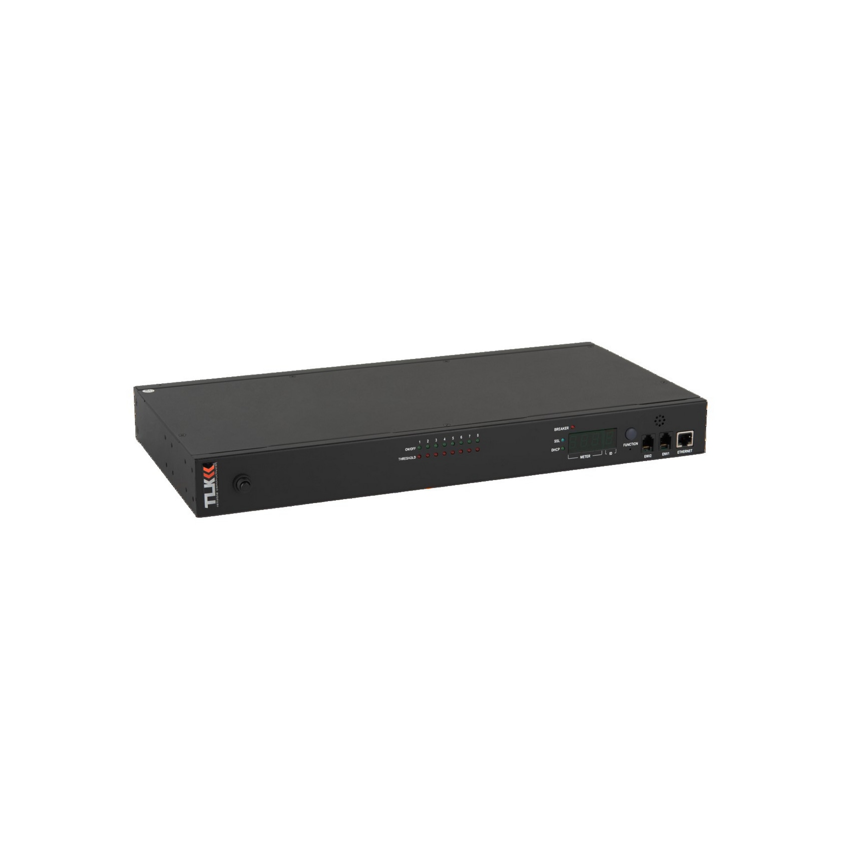 Блок контролируемых электрических розеток TLK, 19", PM - POM, TLK-RPI-PM-A08-M21-WCE-BK