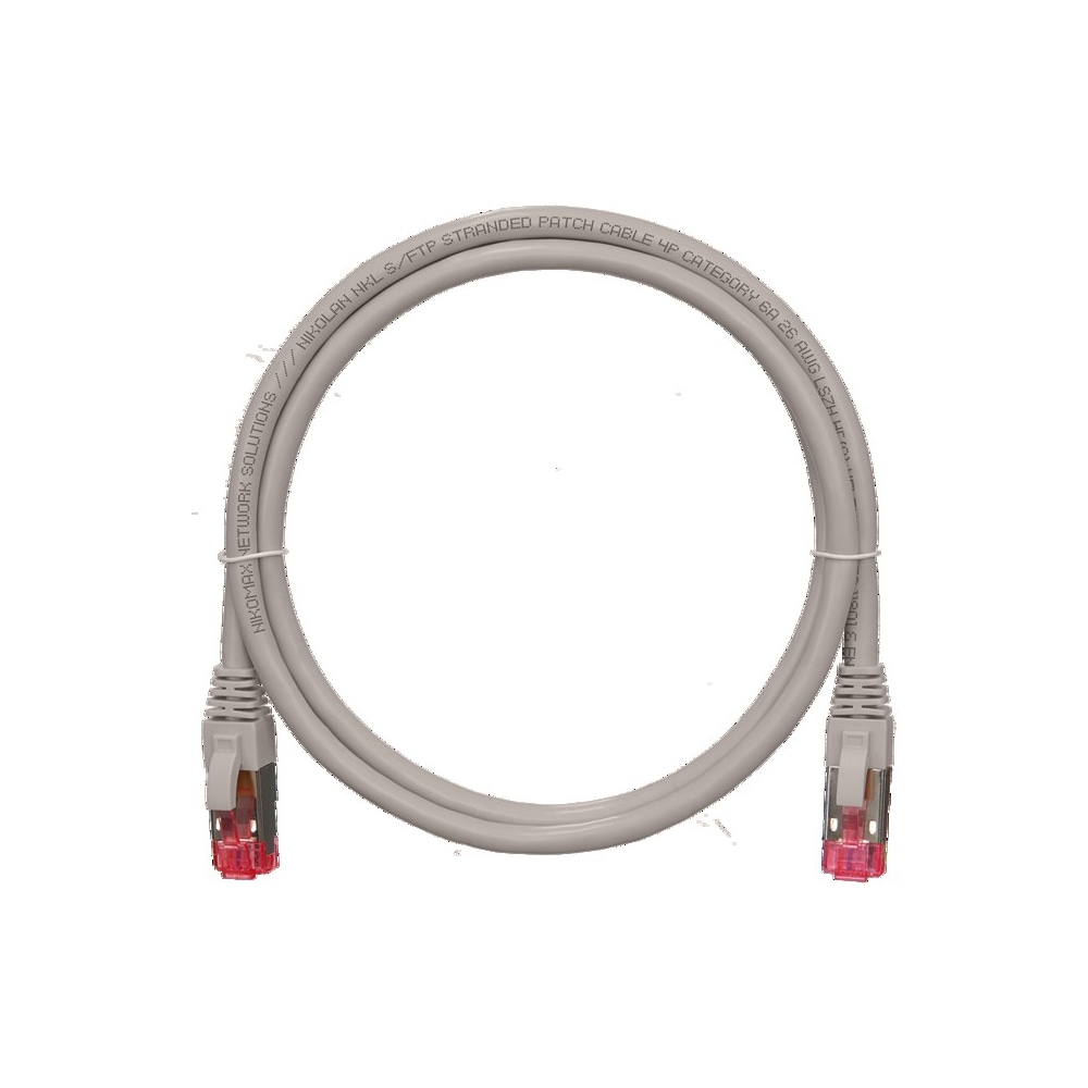 NMC-PC4SA55B-020-GY Шнур S/FTP 4 пары, Кат.6a, RJ45/8P8C, T568B, 26AWG, PVC нг(А), серый, 2м