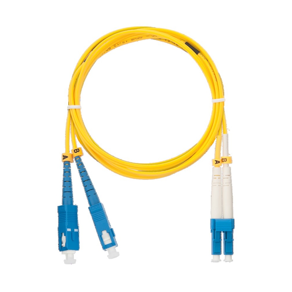 NMF-PC2S2C2-SCU-LCU-001 Шнур оптический переходной, OS2, SC/UPC-LC/UPC, двойной, нг(А)-HF