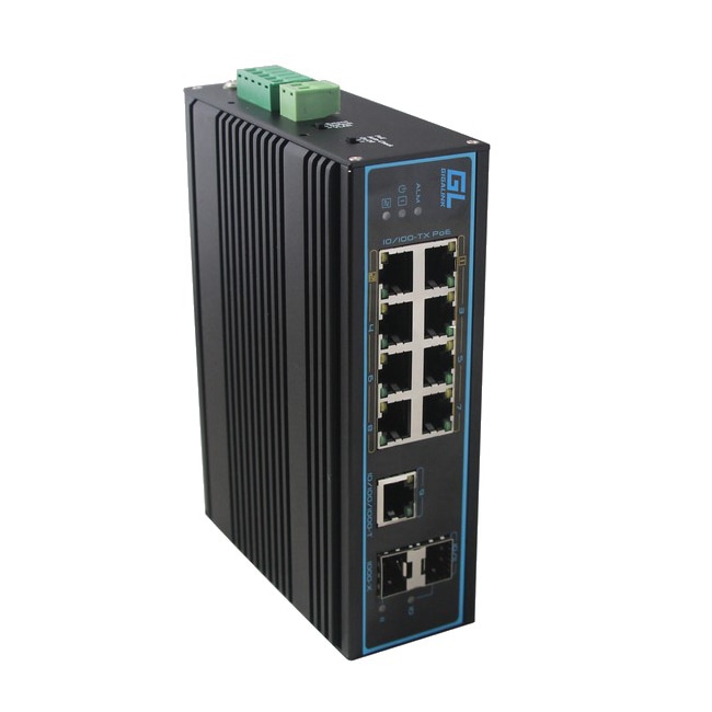 Коммутатор GIGALINK, неуправляемый, индустриальный на DIN рейку, 2 PoE (BT 90Вт) 6 PoE (802.3af/at) портов 10/100Мбит/с, 2*SFP, 1*1000BaseT, 48В (питание поставляется отдельно 360 Вт)