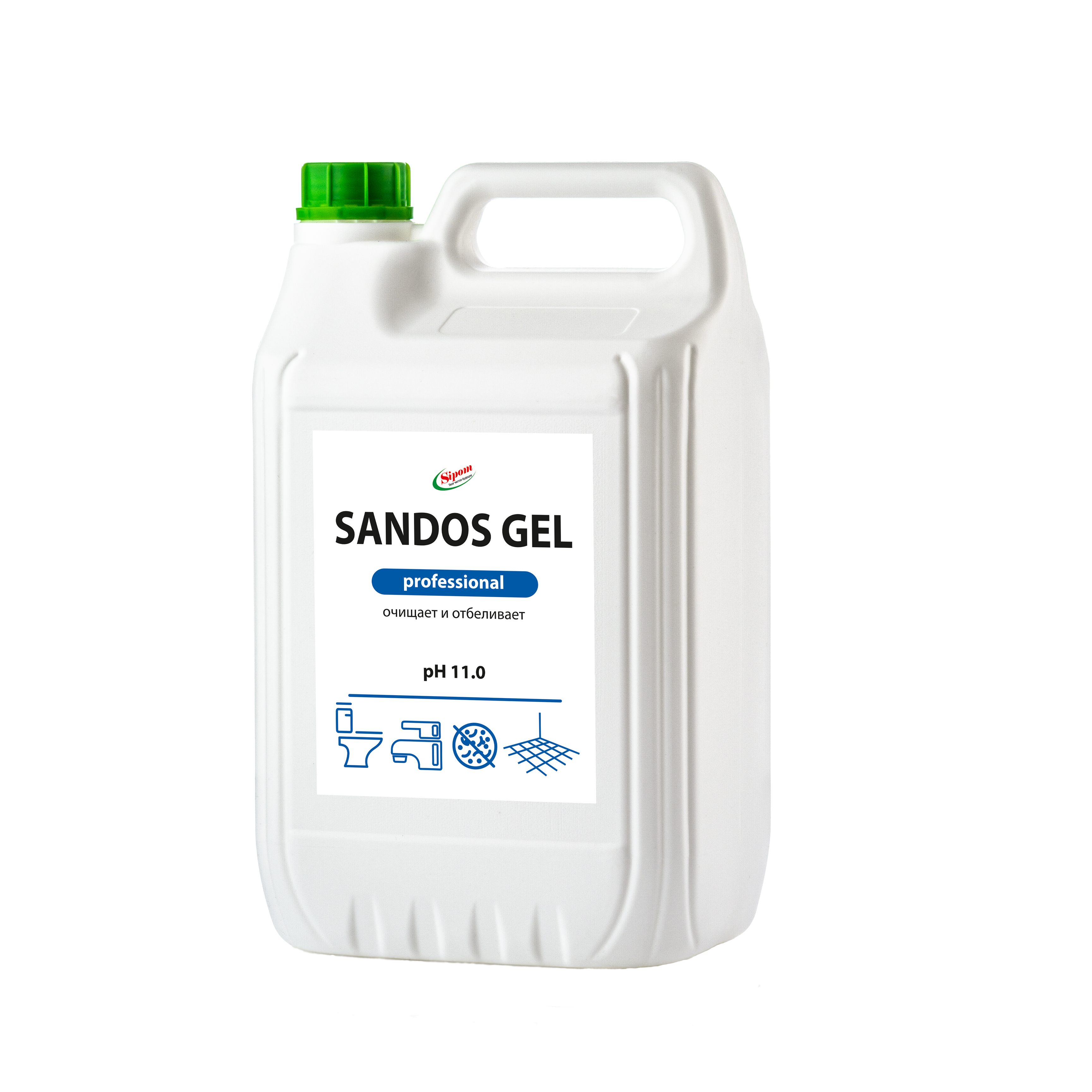 Чистящее и дезинфицирующее средство для сантехники SIPOM Sandos Gel, 5л