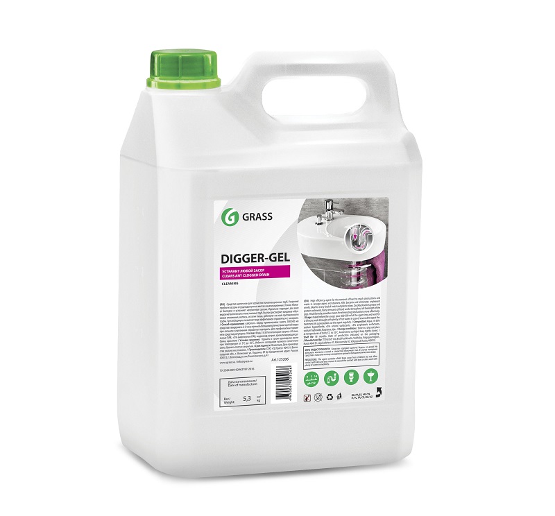 Средство для прочистки труб Grass DIGGER GEL, 5л